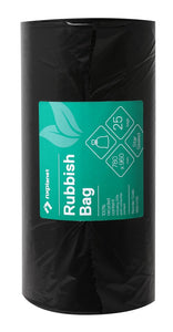 NXPlanet Black Rubbish Bag 80L 780 x 960mm LDPE 30mu roll of 25