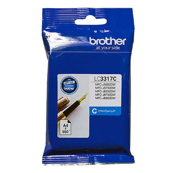 Brother LC3317C Original Standard Yield Inkjet Ink Cartridge - Cyan Pack - 550 Pages