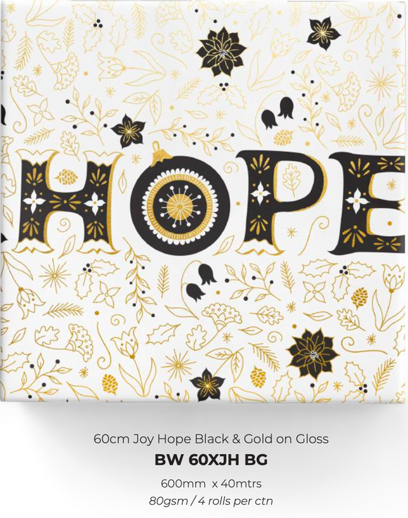 Joy Hope Black & Gold on Gloss