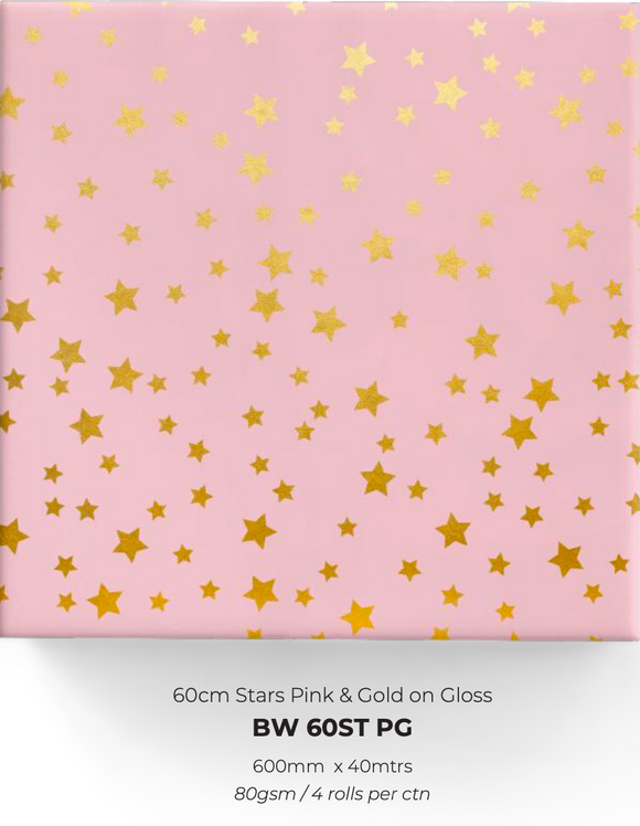 Stars Pink & Gold on Gloss