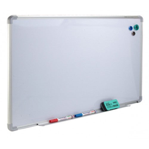 Magnetic Whiteboard Aluminium Frame 450mm W x 300mm H with Pen Tray