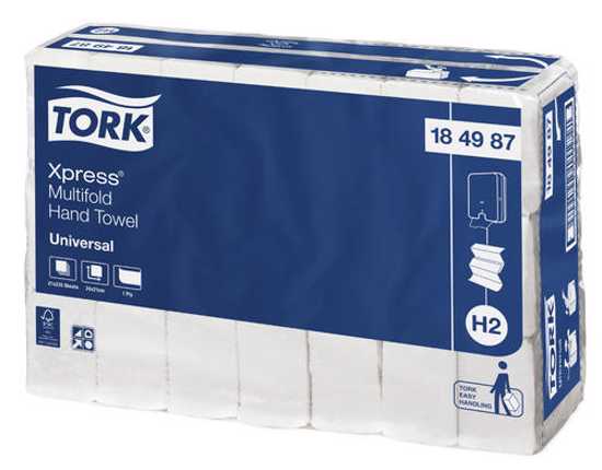 Tork H2 Xpress 1ply Multifold Paper Towel-230 Sheets-Case of 21 Packs