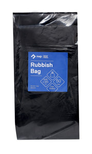 Rubbish Bag HDPE 60L Black 940 x 640mm 30 micron Pack of 50