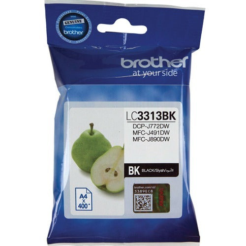 Brother LC3313BK INK CARTRIDGE BLACK 400 PAGES AT 5 PERCENT COVERAGE