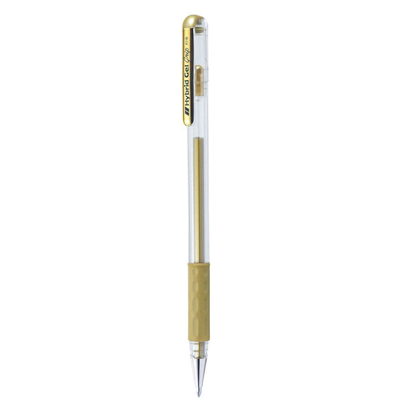 Pentel K118 Hybrid Gel Grip Rollerball Pen 0.8mm Gold