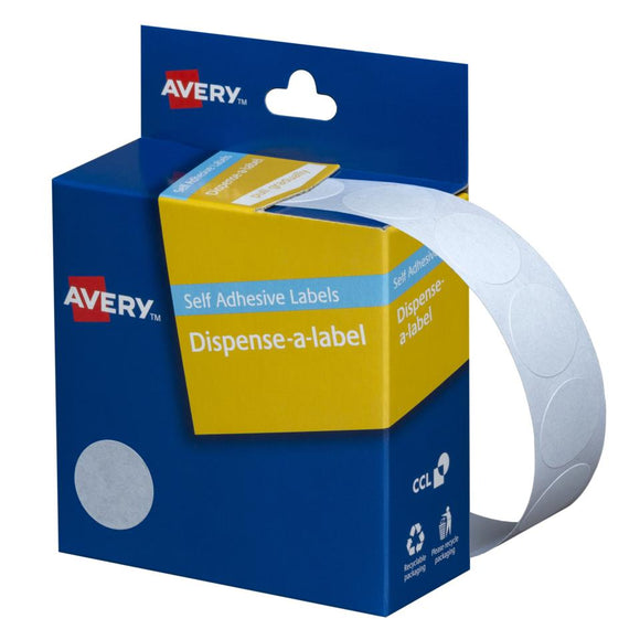 Avery White Dispenser Dot Stickers, Handwritable, 18 mm diameter, 900 Labels (937292)