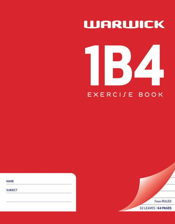 Warwick Exercise Book 1B4 32 Leaf Ruled 7mm 230x180mm
