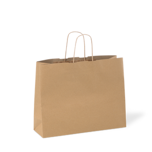 Recycled #22 Short  Brown Paper Twist Handle Bags  /  200