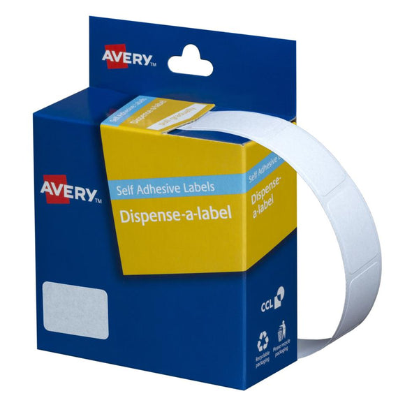 Avery White Rectangle Dispenser Stickers, 24 x 16 mm, 800 Labels, Handwritable (937305)