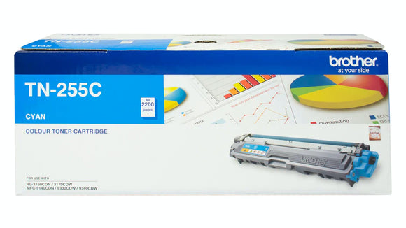 Brother TN255C Toner Cyan yield up to 2,200 pages