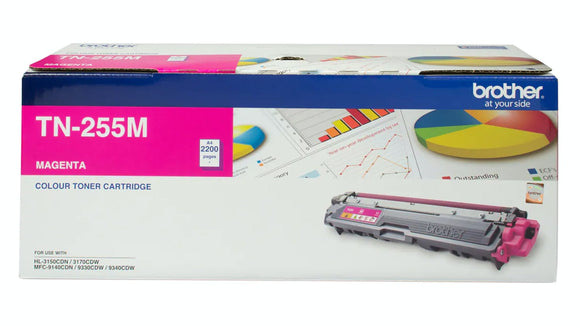 Brother TN255M Toner Magenta yield up to 2,200 pages