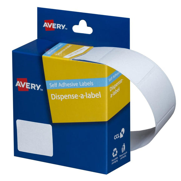 Avery White Rectangle Dispenser Stickers, 30 x 19 mm, 550 Labels, Handwritable (937216)