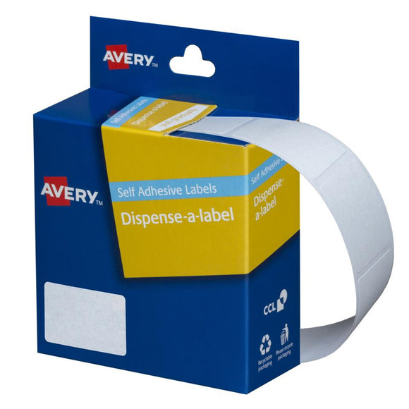 Avery White Rectangle Dispenser Stickers, 32 x 24 mm, 420 Labels, Handwritable (937219)