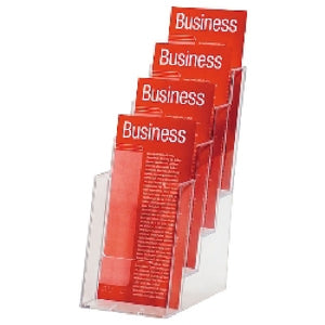 Phamplet DL  Brochure Holder 4 Compartments DL Clear