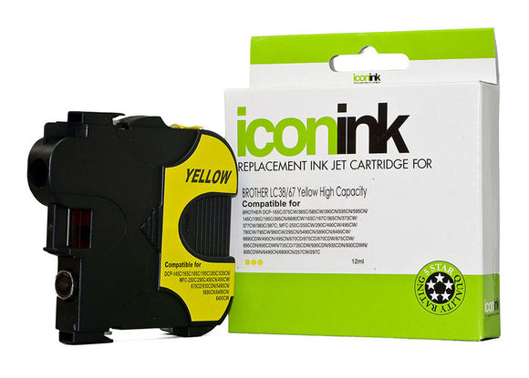 Icon Compatible Brother LC38 LC67 Yellow Ink Cartridge