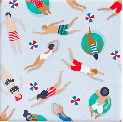 60cm swimmers light blue on white matte