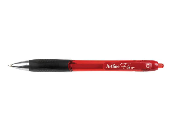 Artline Flow Gel Ink Pen Retractable 1.0mm Red