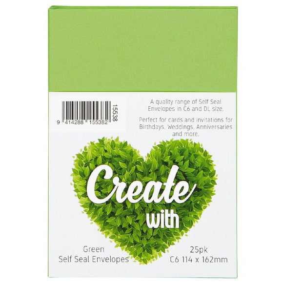 Create With DL Envelope Green 25 pk