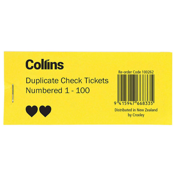 Collins Check 100 Duplicate Tickets