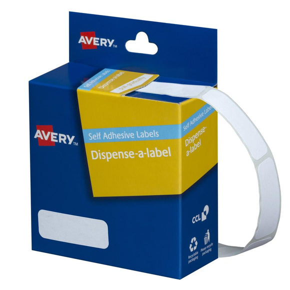 Avery White Rectangle Dispenser Stickers 36 x 13 mm 700 Labels Handwritable (937210)