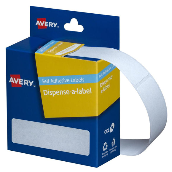 Avery White Rectangle Dispenser Stickers 64 x 19 mm 280 Labels Handwritable (937218)