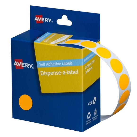 Avery Fluoro Orange Dispenser Dot Stickers, 14 mm diameter, 700 Labels (937300)