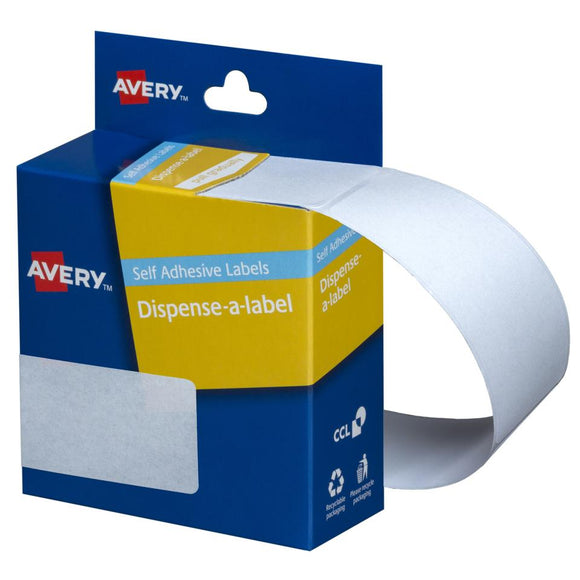 Avery White Rectangle Dispenser Stickers 76 x 27 mm 180 Labels Handwritable (937224)