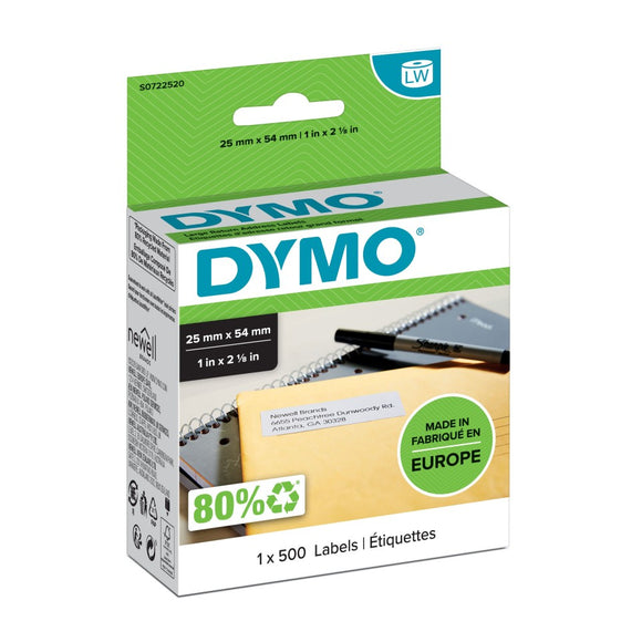 Dymo Label Writer Return Address Labels 25mm X 54mm Roll 500 11352