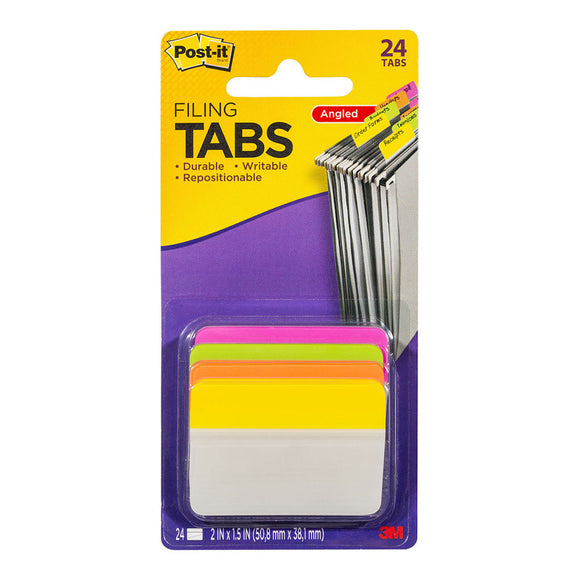 Post-it Filing Tabs 686A-PLOY 50x38mm Angled Bright Pack of 4