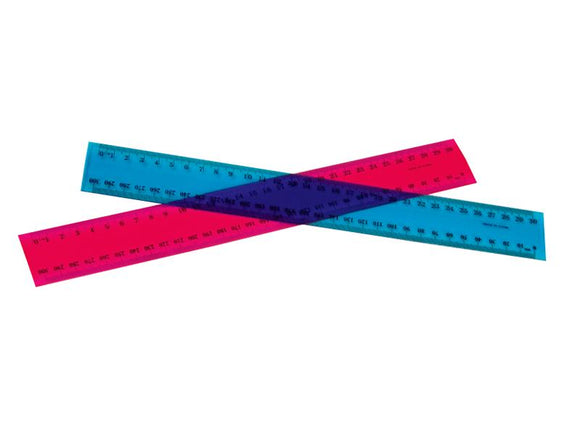 30cm Fluorescent Clear Plastic Ruler