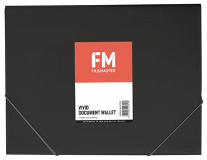 FM Document Wallet Vivid Cat Black A4 Pack 3