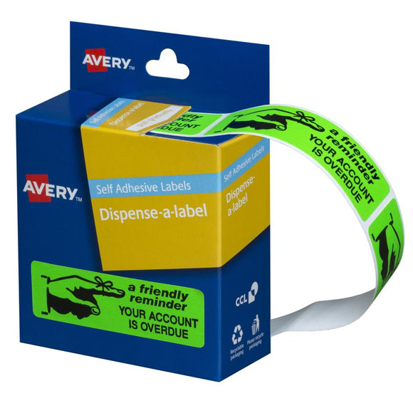 Avery Friendly Reminder Dispenser Labels, 64 x 19 mm, 125 Labels (937261)