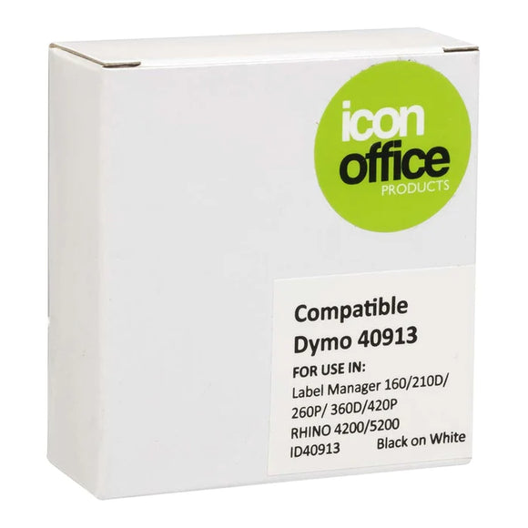 Icon Compatible Dymo D1 Label Tape 9mmx7m Black on White