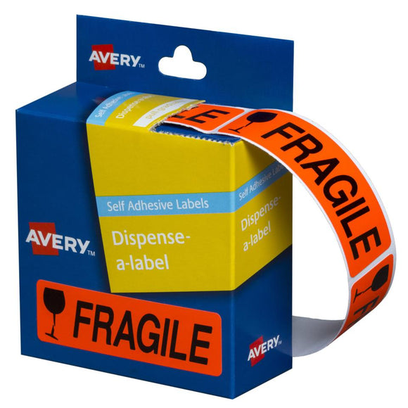 Avery Fragile Dispenser Labels 64 x 19 mm 125 Labels (937252)