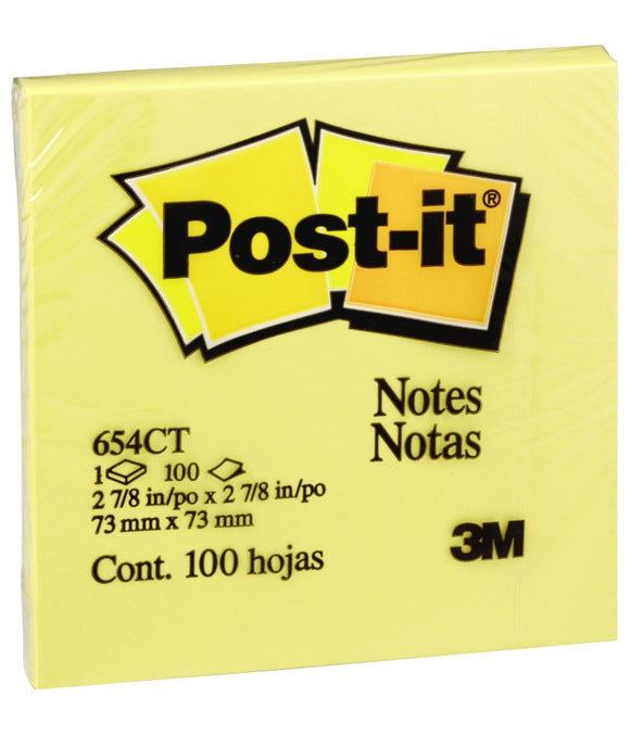 3M Post it Self Adhesive Removable Sticky Notes 76x76mm Yellow Pack 6