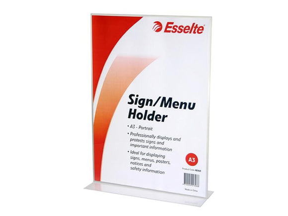 Esselte Sign/Menu Holder Double Sided A6 Clear