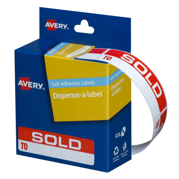 Avery Sold To Dispenser Labels 64 x 19 mm 125 Labels (937253)