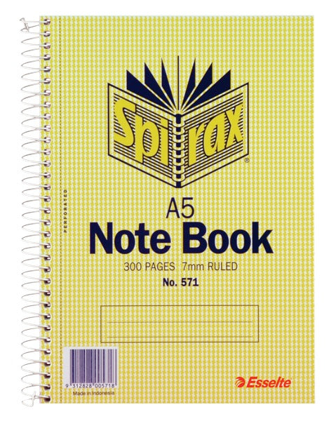 Spirax 571 Notebook A5 300 Page