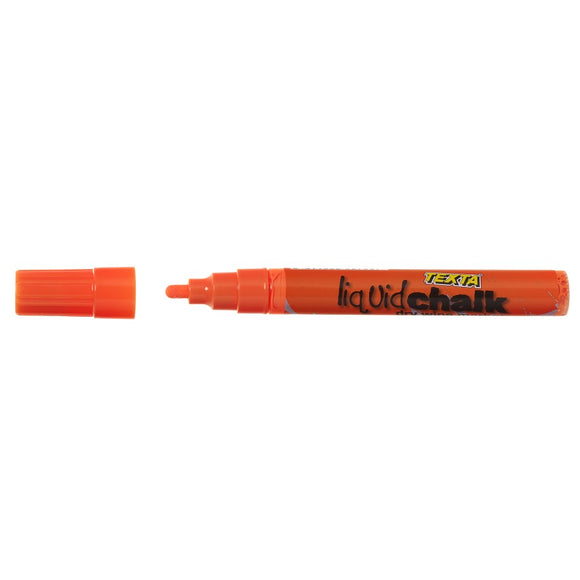 Texta Liquid Chalk Markers Dry Wipe Bullet 4.5mm Orange