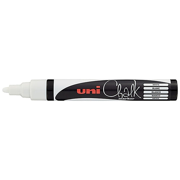 Uni Chalk Marker 1.8-2.5mm Bullet Tip White PWE-5M