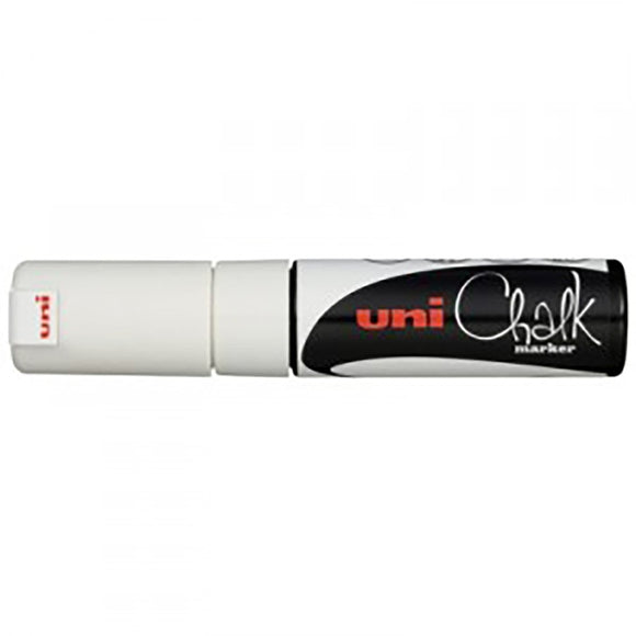 Uni Chalk Marker 8.0mm Chisel Tip White PWE-8K