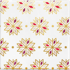 Xmas Cutout Snowflakes Gloss Wrap Beige Red &amp; Gold