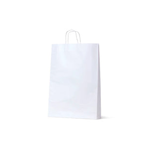 White Kraft Medium Twist Handle Paper Bags  480 H  x  340 W  /  250
