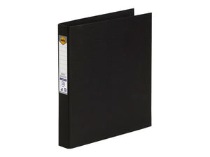 Marbig PE Linen Ring Binder A4 2D 25mm Black