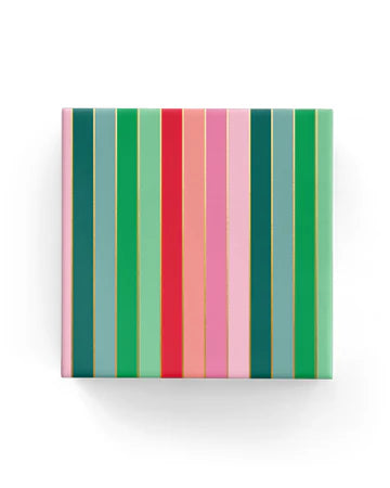 Merry Stripes Wrap Hunter Green Red Pink  -  due August