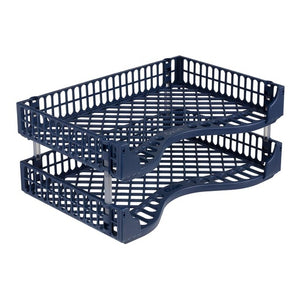 Bic Document Trays 2 Pack With Stackers NAVY