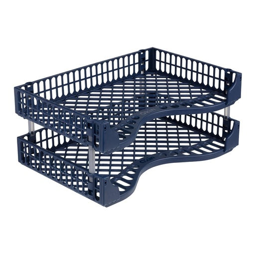 Bic Document Trays 2 Pack With Stackers NAVY