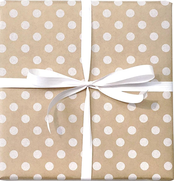 60cm Spot On Kraft Wrap White