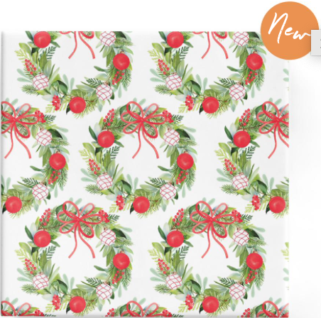 Watercolour Wreaths Red on Gloss