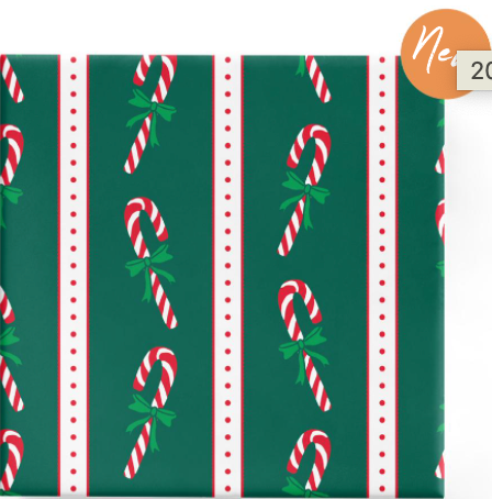 Candy Canes Hunter Red Green on Gloss